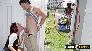 Homeless dude walks in on cock sucking